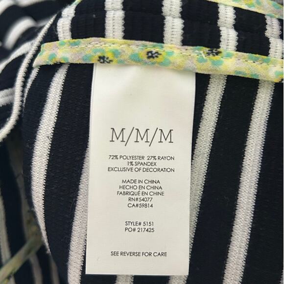 CAbi Maritime Trench Coat Jacket Women's Medium Navy Stripe Nautical Stretchy - Picture 6 of 7